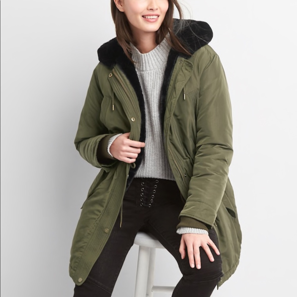 Gap faux-fur parka